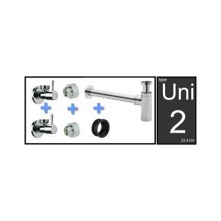 Sanifun Uni-2 luxe fontein/wast. aansluitset+sifon chr