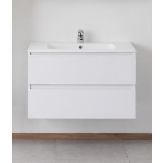 Meuble de salle de bains Sanifun Karolina Blanc 900-1 Brillant 1